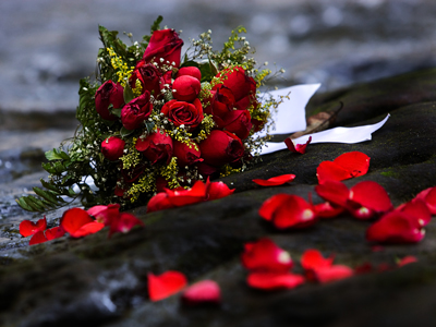 Bouquet roses rouges Saint Valentin